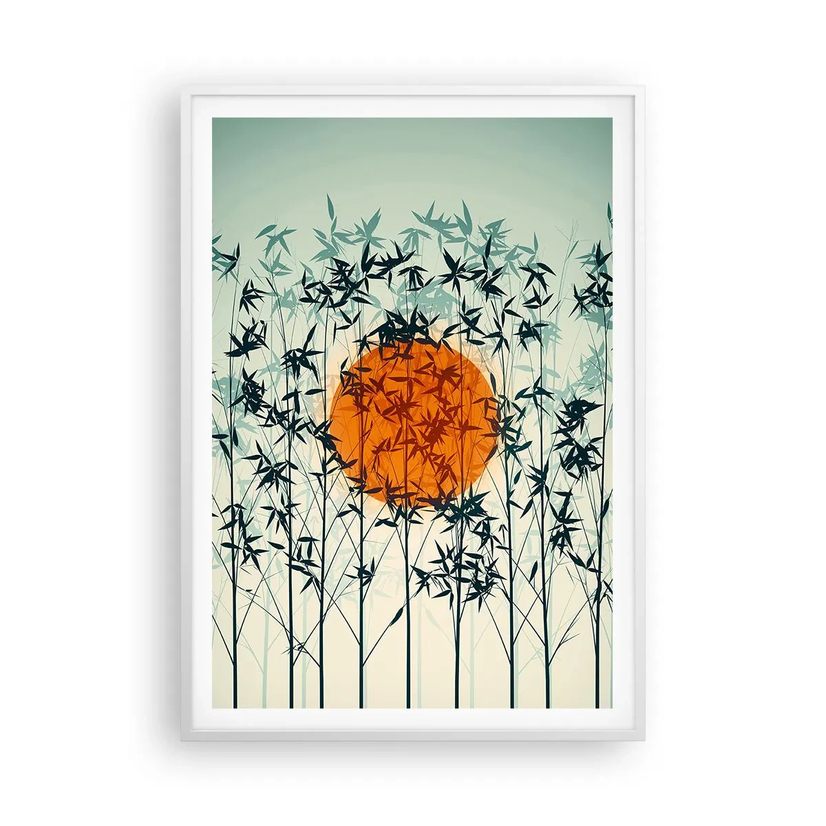 Póster en marco blanco - El sol de Japón - 70x100 cm