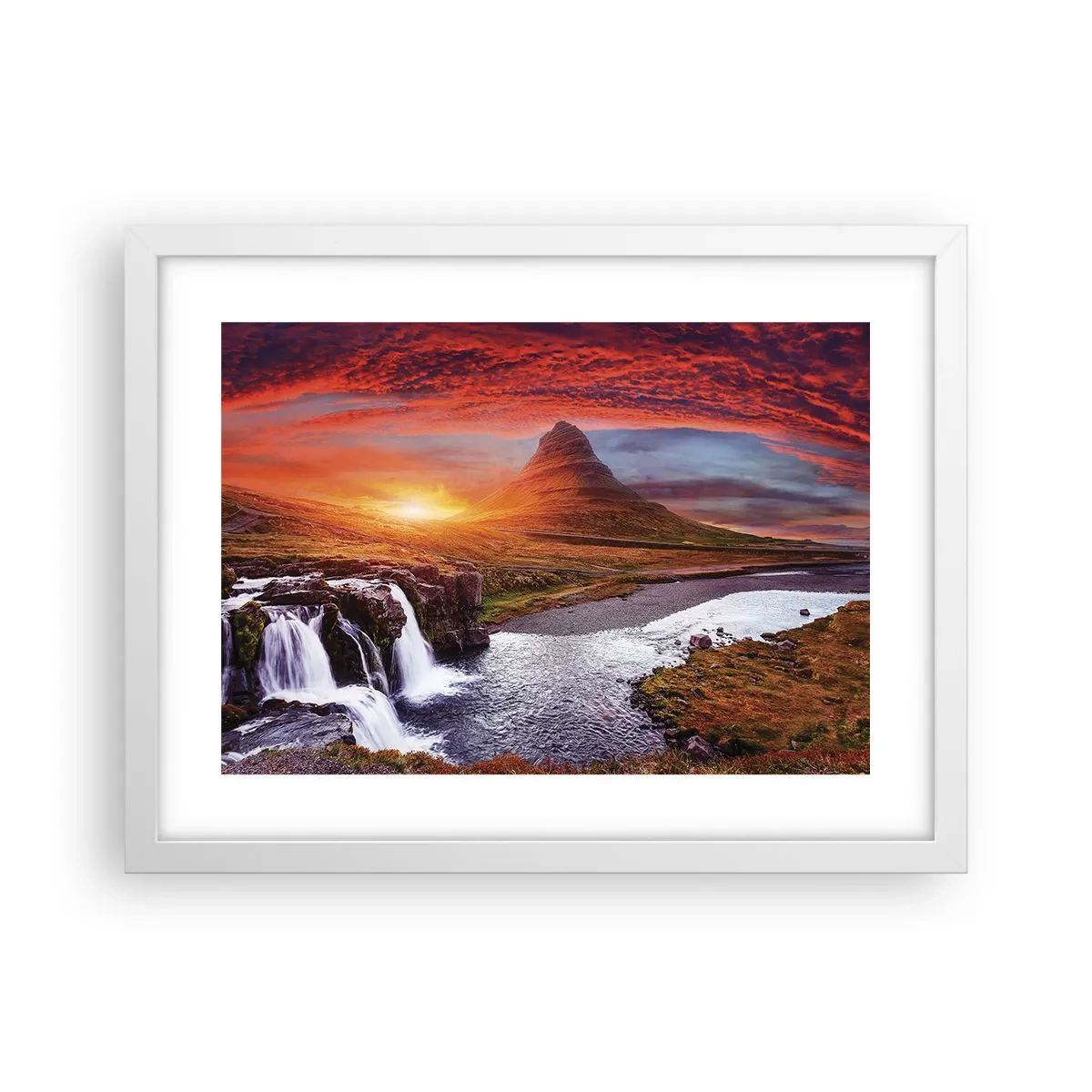 Póster en marco blanco - Una vista de la Tierra Media - 40x30 cm