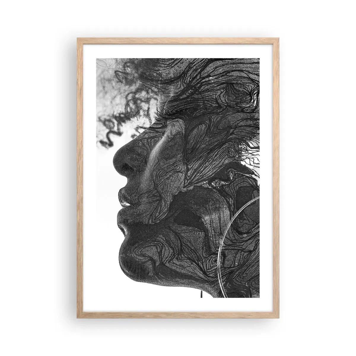 Póster en marco roble claro - Enredada en sueños - 50x70 cm