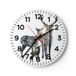 Reloj de pared - Reloj de vidrio - Fotografía familiar - 30x30 cm