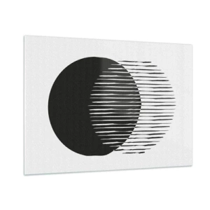 Cuadro sobre vidrio - Impresiones sobre Vidrio - Una forma minimalista de dos círculos que se intersecan. - 100x70cm - Su alter ego - Decoración de pared moderna para salón y dormitorio ARTTOR