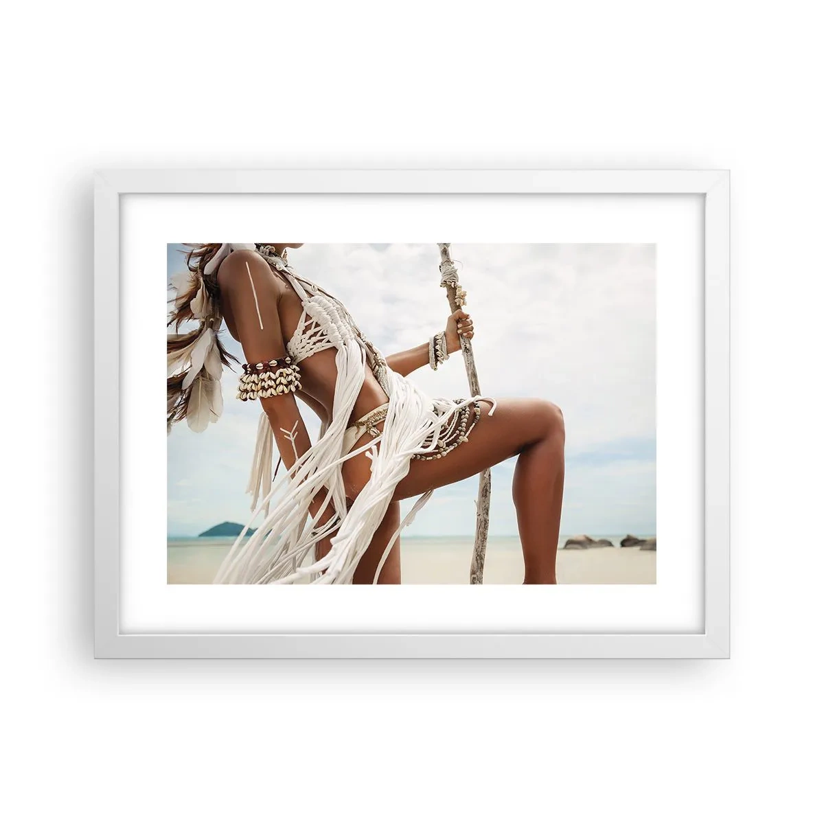 Póster en marco blanco - Sacerdotisa del sol - 40x30 cm