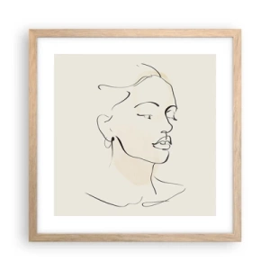 Póster en marco roble claro - Líneas que muestran seguridad - 40x40 cm