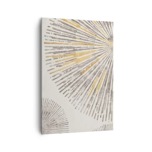 Cuadro sobre lienzo - Impresión de Imagen - Patrón abstracto en forma de rayo - 70x100cm - Belleza lineal - Decoración de pared moderna para salón y dormitorio ARTTOR