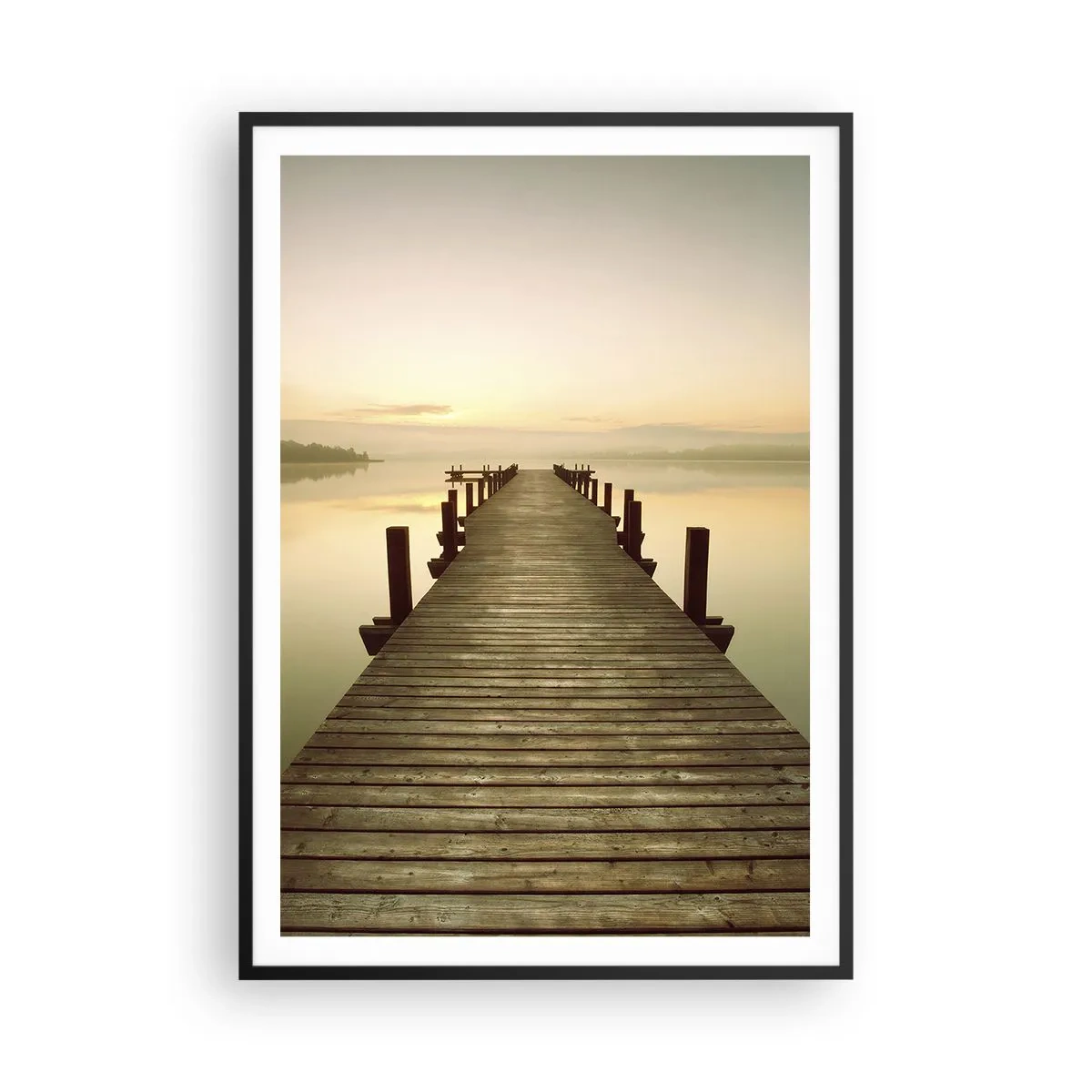 Póster en marco negro - Antes del amanecer, al amanecer, la luz - 70x100 cm