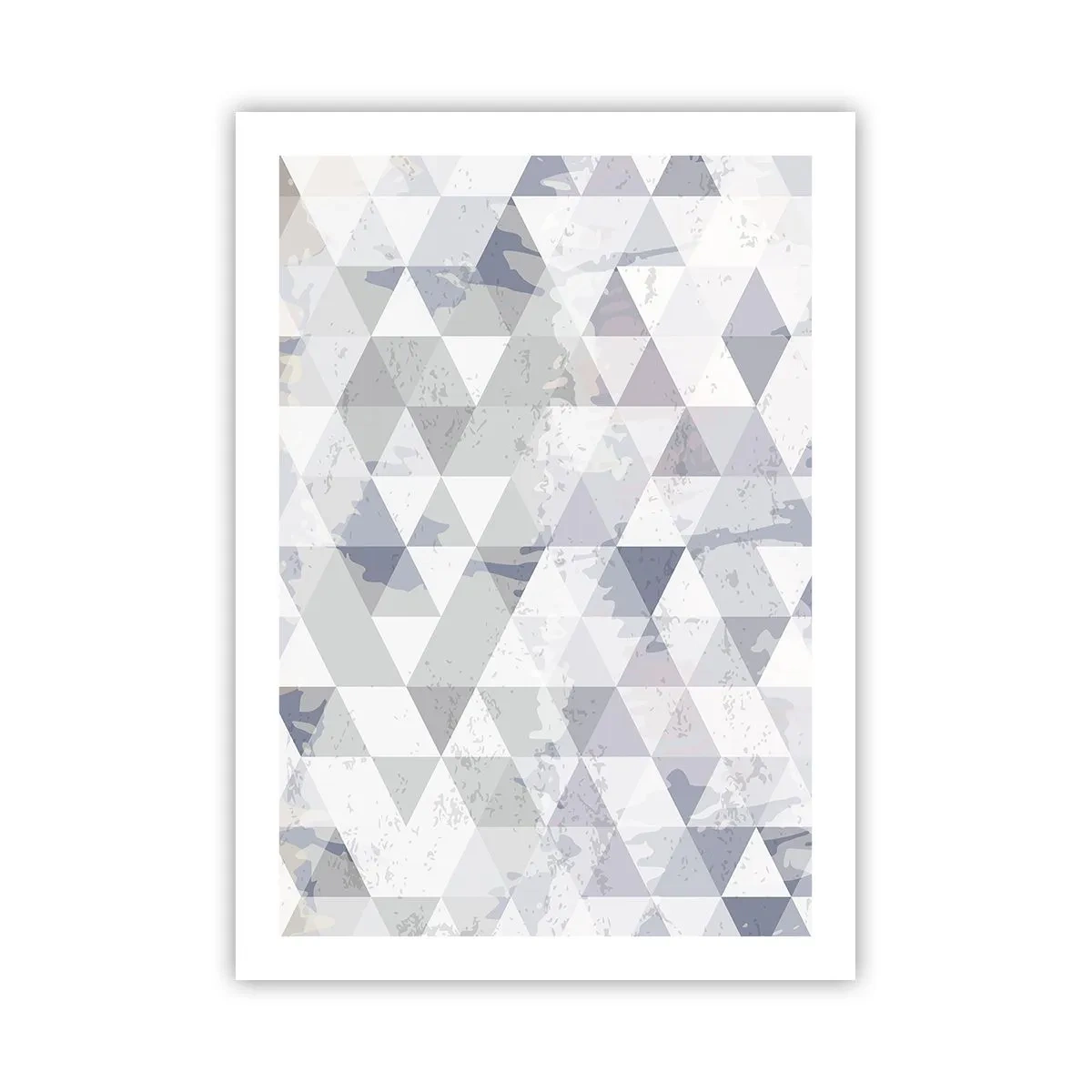 Póster - Patrón geométrico de triángulos en tonos grises. - 50x70cm - A ritmo de triángulo - Decoración de pared moderna para salón y dormitorio ARTTOR