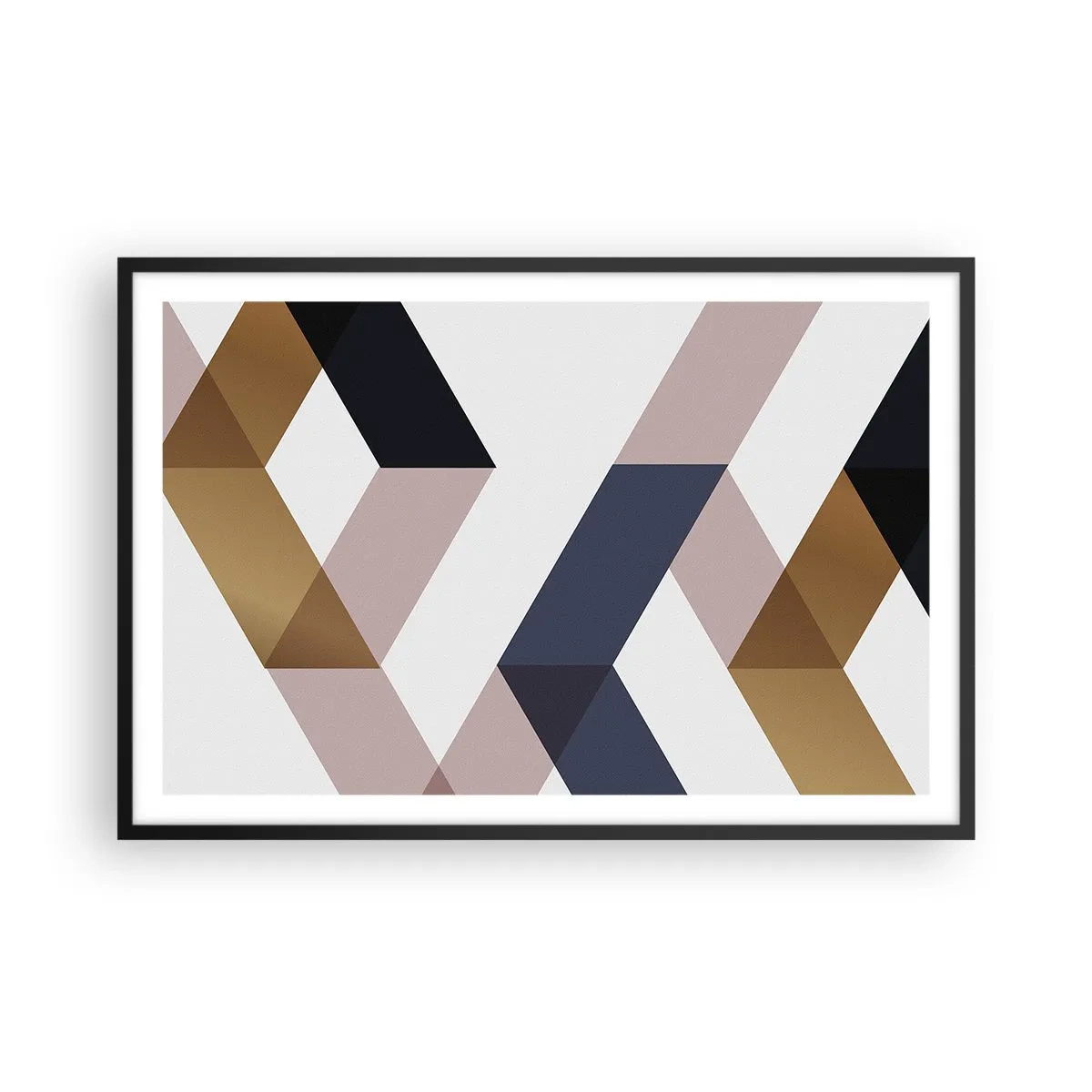Póster en marco negro - Rectas y ángulos - 91x61 cm