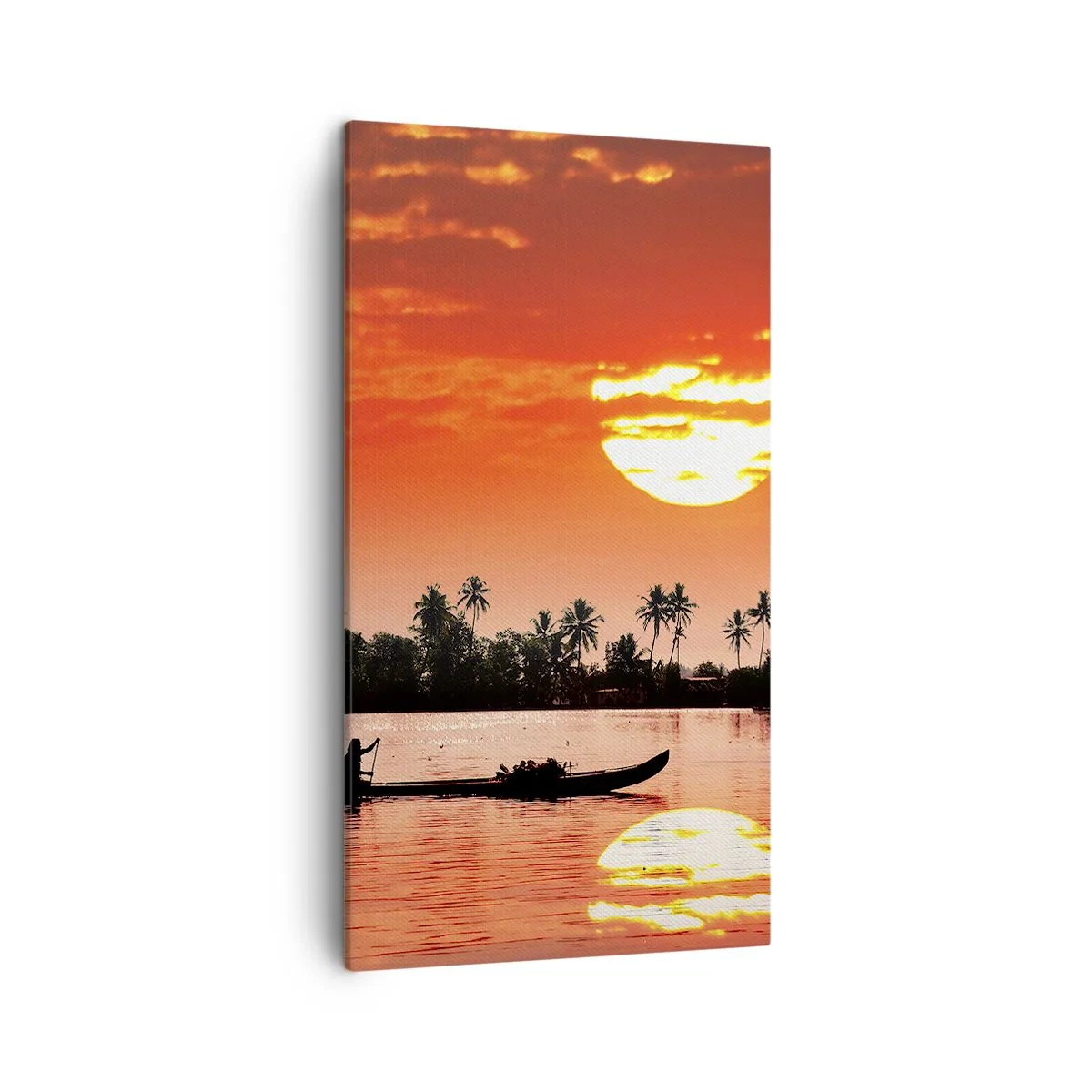 Cuadro sobre lienzo - Impresión de Imagen - La paz de los trópicos al atardecer - 45x80 cm