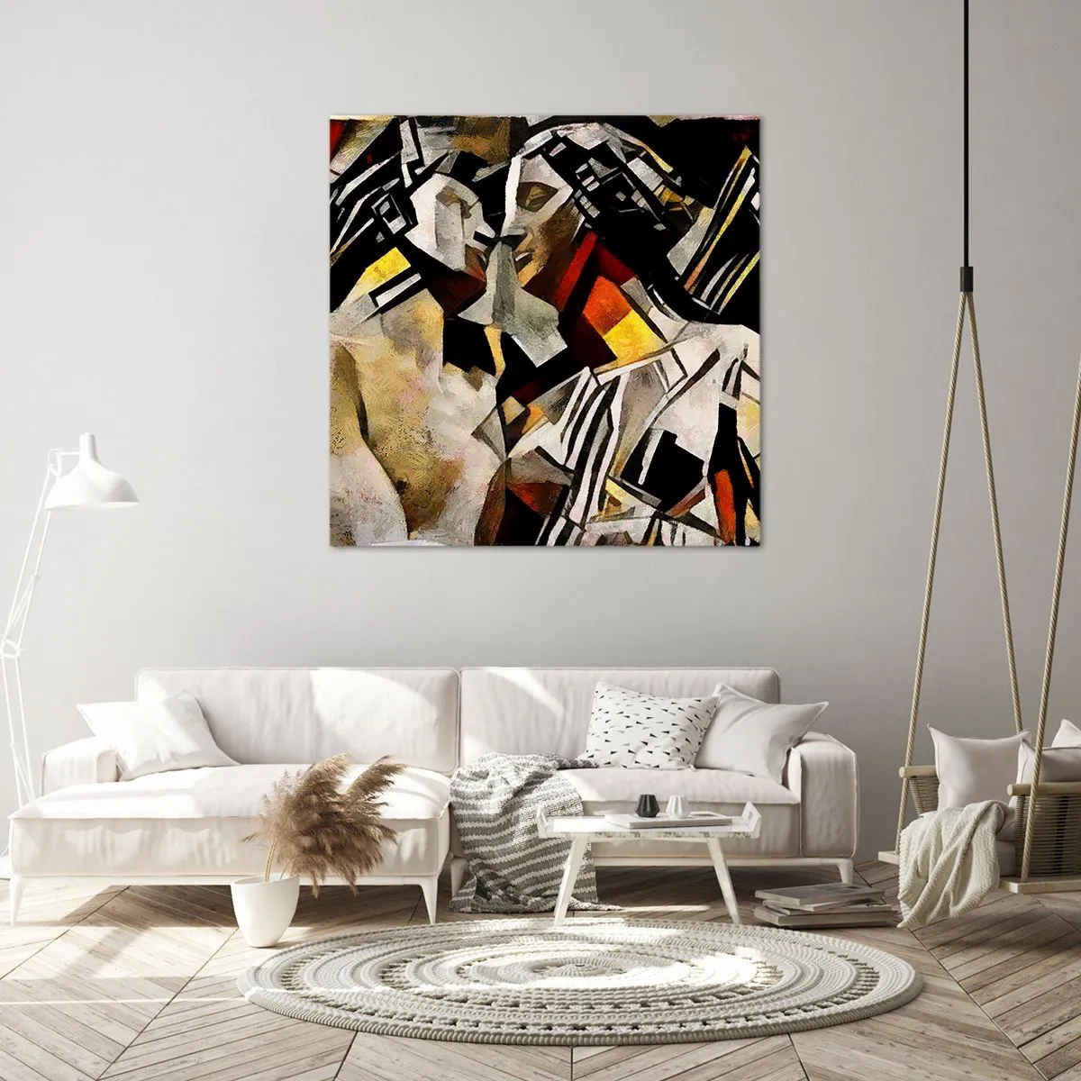 Cuadro sobre lienzo - Impresión de Imagen - Un beso escultural - 70x70 cm