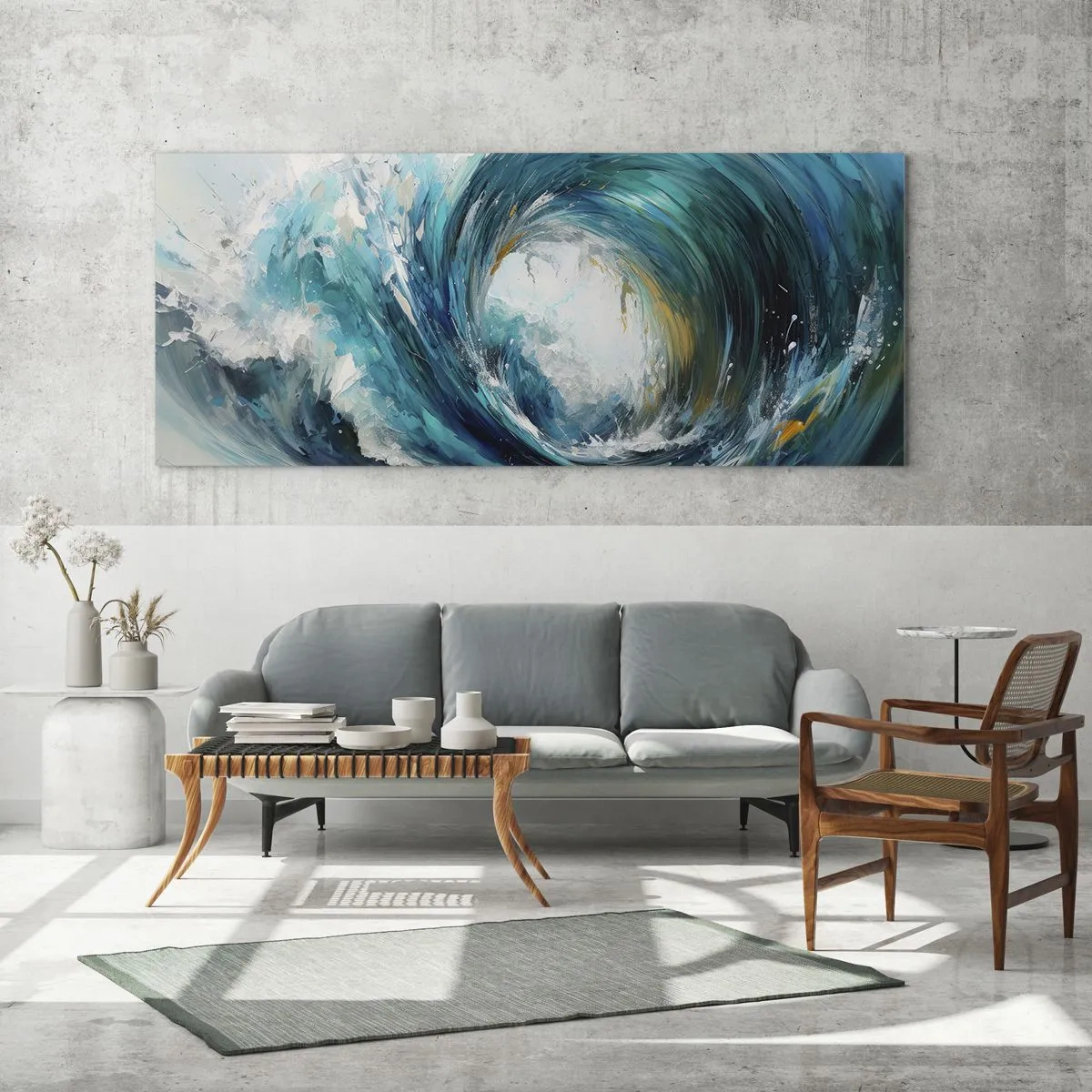 Cuadro sobre vidrio - Impresiones sobre Vidrio - Portal marino - 100x40 cm