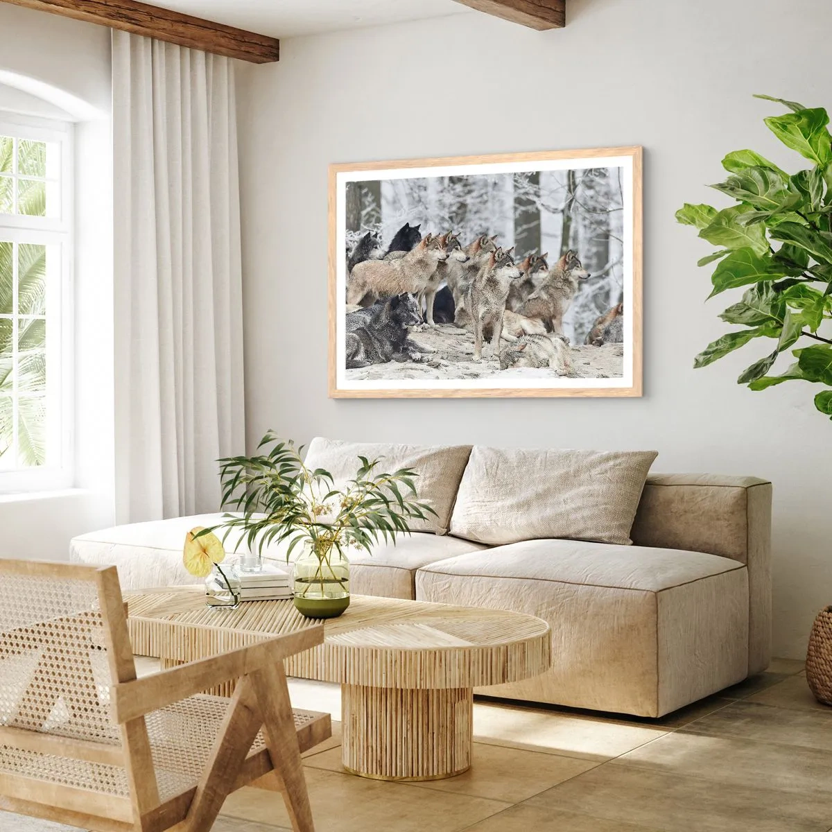 Póster en marco roble claro - Familiares y amigos - 70x50 cm