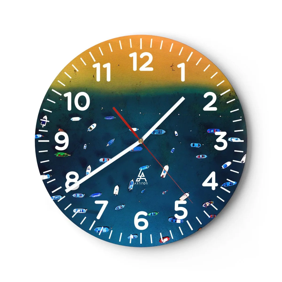 Reloj de pared - Reloj de vidrio - Un juego de vacaciones - 40x40 cm
