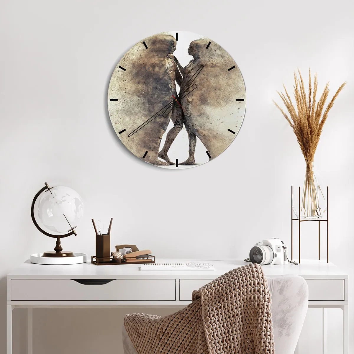 Reloj de pared - Reloj de vidrio - Del polvo resurgieron para amar - 40x40 cm