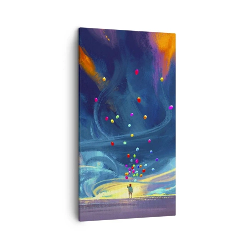 Cuadro sobre lienzo - Impresión de Imagen - En un viento azul - 45x80 cm