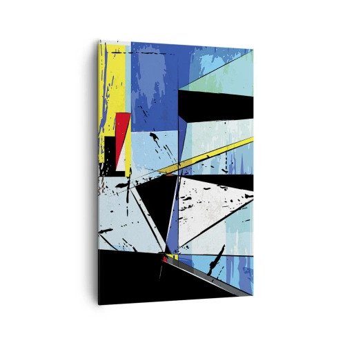 Cuadro sobre lienzo - Impresión de Imagen - Composición geométrica abstracta en colores vivos. - 80x120cm - Mirando el mundo desde un ángulo distinto - Decoración de pared moderna para salón y dormitorio ARTTOR
