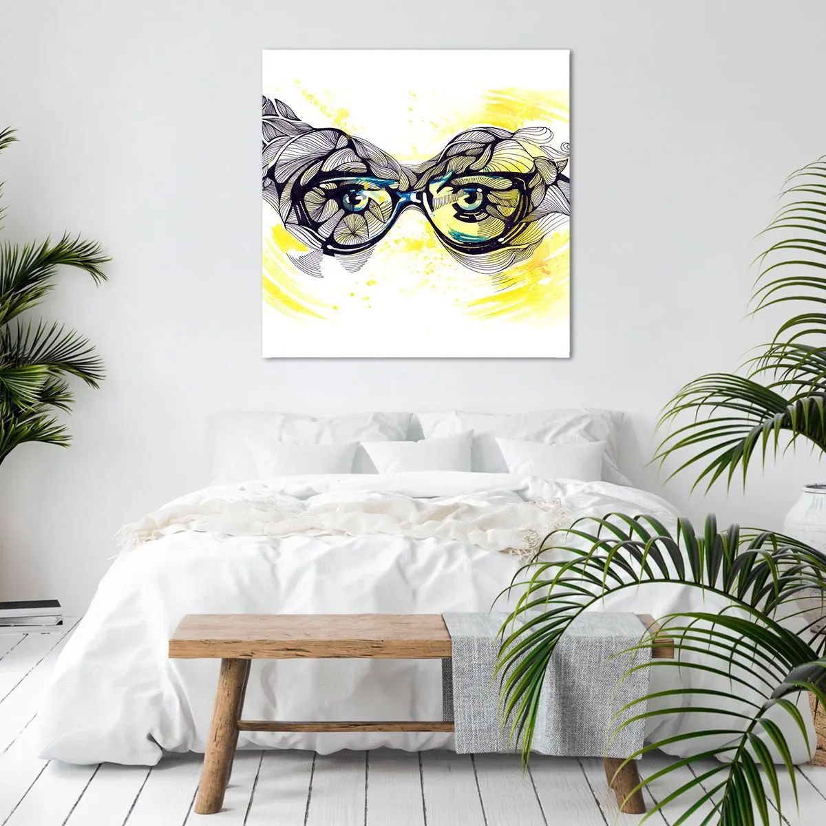 Cuadro sobre lienzo - Impresión de Imagen - A través de las gafas azules - 60x60 cm