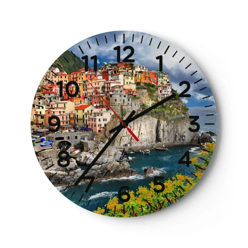 Reloj de pared - Reloj de vidrio - En el acantilado - 40x40 cm