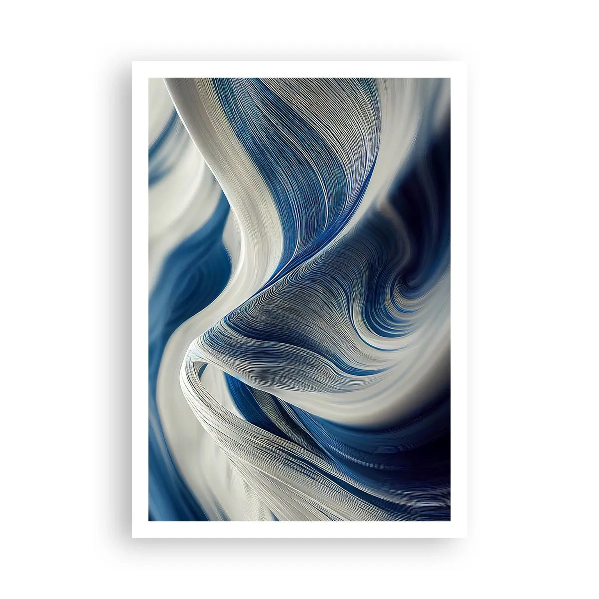Póster - Fluidez de azul y blanco - 70x100 cm