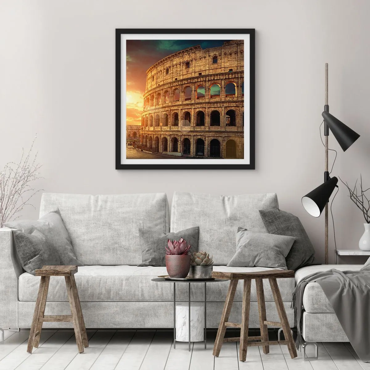 Póster en marco negro - Una impresión colosal - 30x30 cm