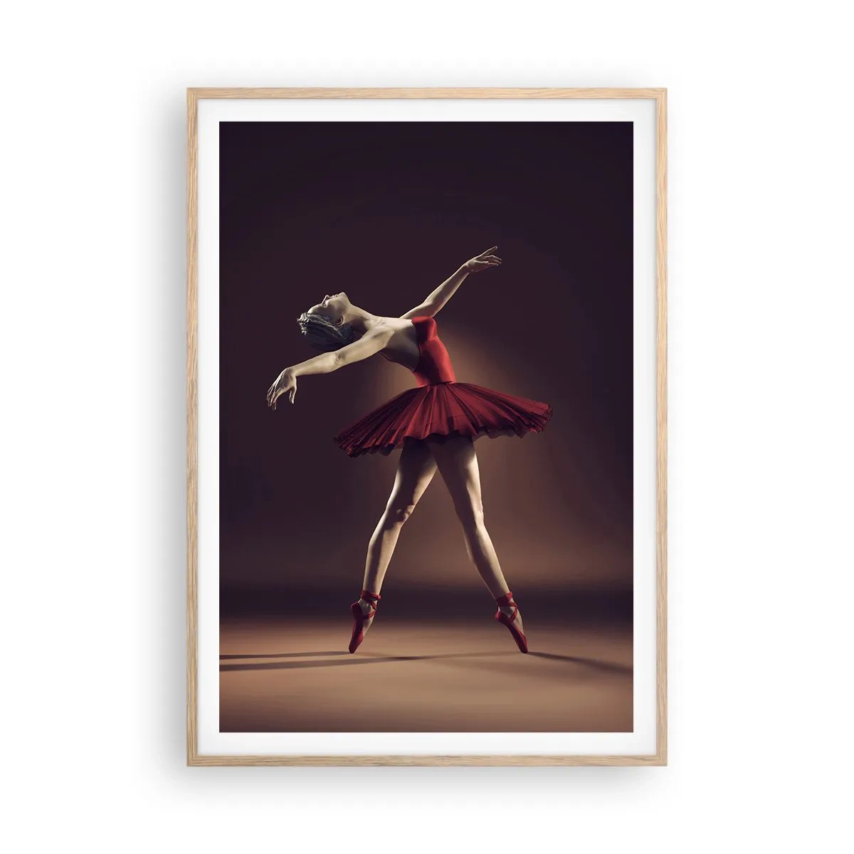 Póster en marco roble claro - Primera bailarina - 70x100 cm