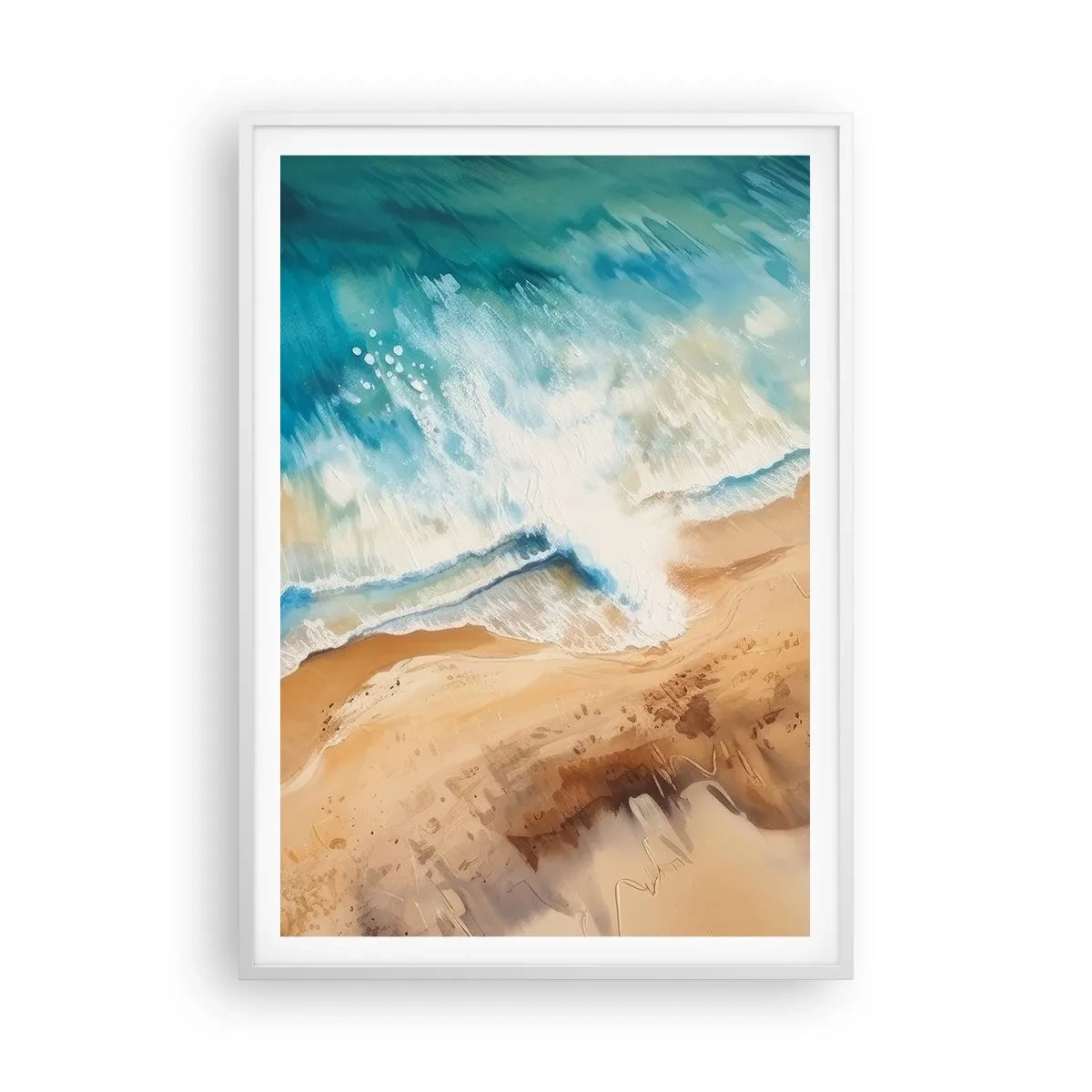 Póster en marco blanco - Olas recurrentes - 70x100 cm