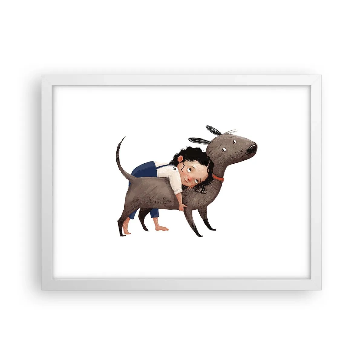 Póster en marco blanco - Mejores amigos - 40x30 cm