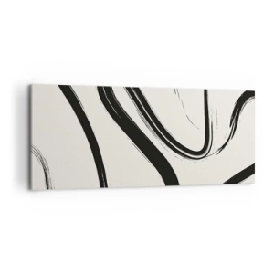 Cuadro sobre lienzo - Impresión de Imagen - Fantasía en blanco y negro - 100x40 cm