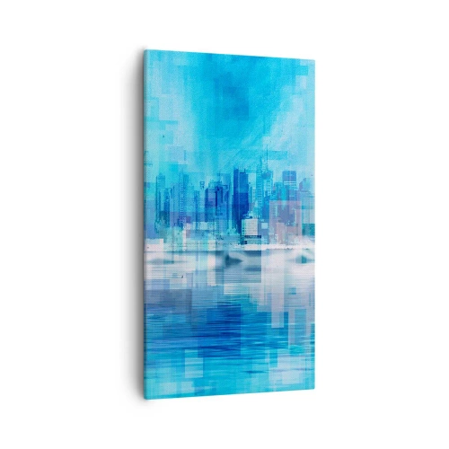 Cuadro sobre lienzo - Impresión de Imagen - La urbe azul - 55x100 cm