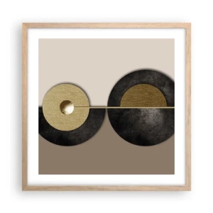 Póster en marco roble claro - Variaciones en torno a un círculo - 50x50 cm