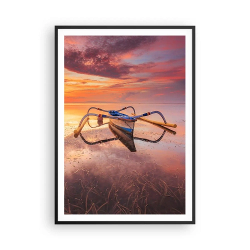 Póster en marco negro - Calma de una tarde tropical - 70x100 cm