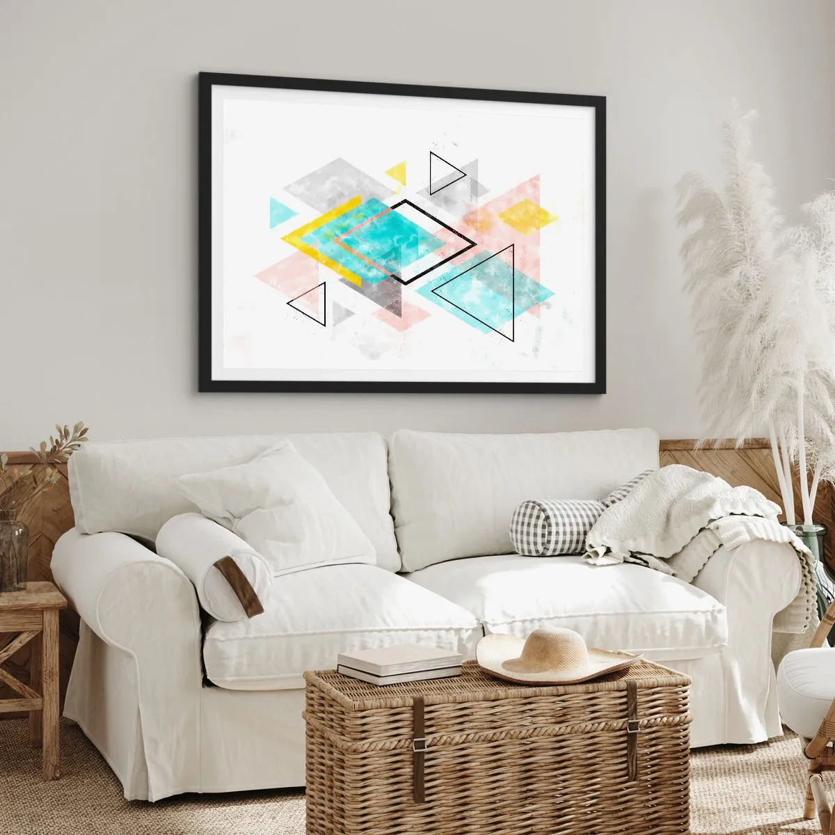 Póster en marco negro - Un juego geométrico - 40x30 cm