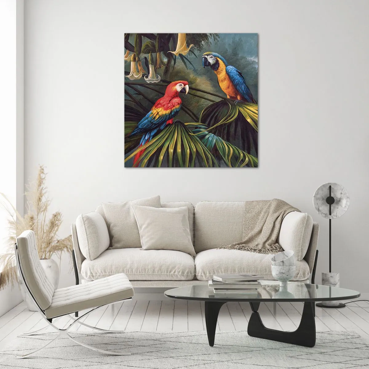 Cuadro sobre vidrio - Impresiones sobre Vidrio - Romanticismo en los trópicos - 30x30 cm