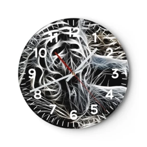 Reloj de pared - Reloj de vidrio - Un estudio sobre la ligereza felina - 30x30 cm