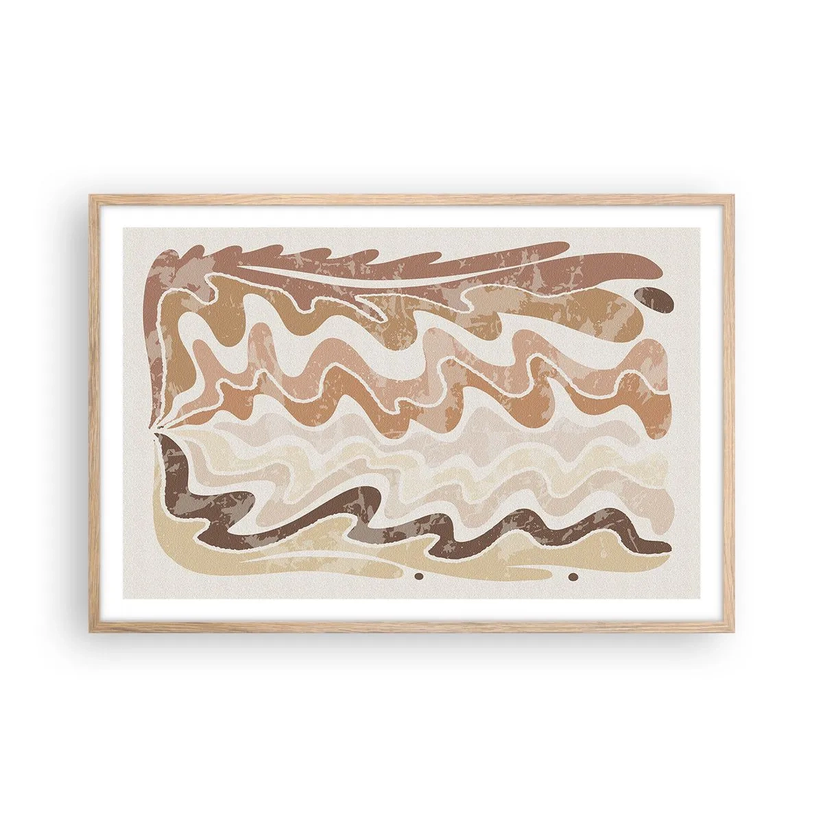 Póster en marco roble claro - Buena energía - buenas emociones - 91x61 cm