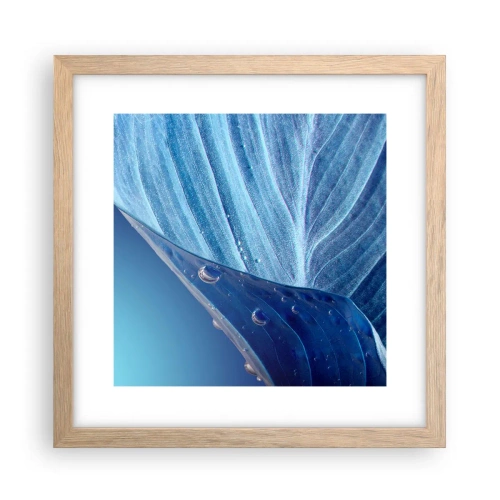 Póster en marco roble claro - Gotas ocultas de azul - 30x30 cm