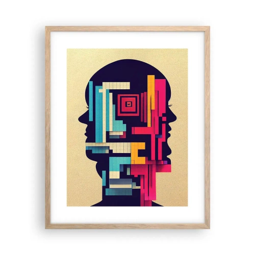 Póster en marco roble claro - Nuevos conocimientos - 40x50 cm