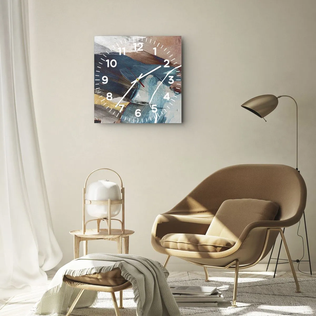 Reloj de pared - Reloj de vidrio - Con estilo y energía - 40x40 cm