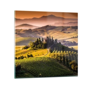 Cuadro sobre vidrio - Impresiones sobre Vidrio - Paisaje toscano - 40x40 cm