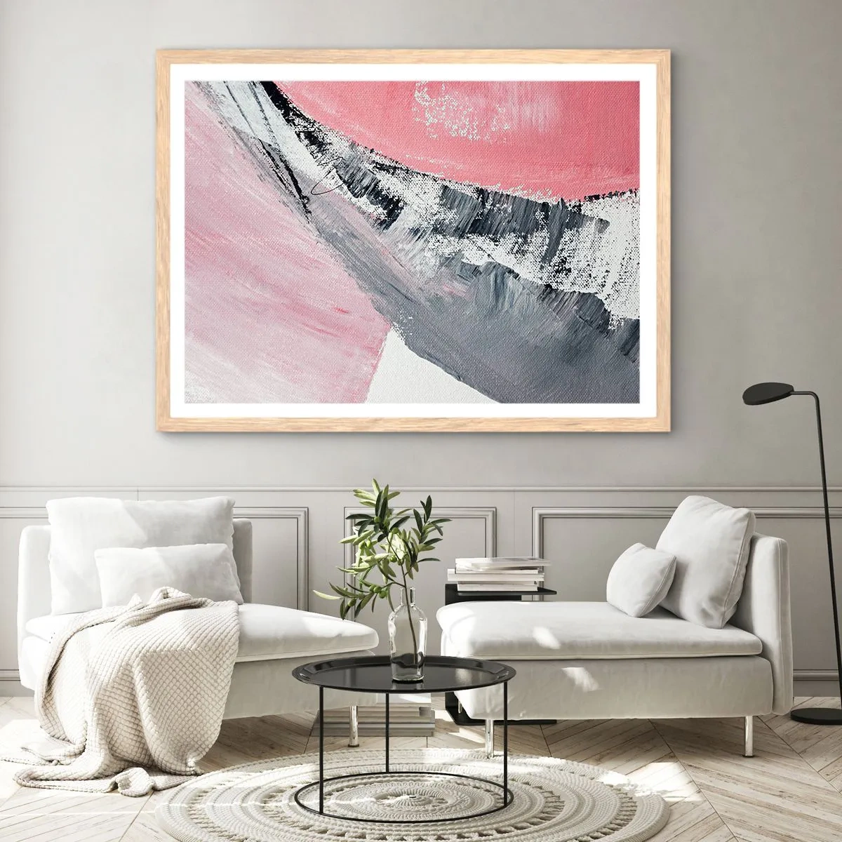 Póster en marco roble claro - Composición a juego - 100x70 cm