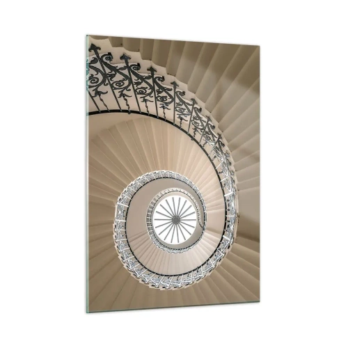 Cuadro sobre vidrio - Impresiones sobre Vidrio - Una vista de una escalera de caracol que se asemeja a una concha. - 50x70cm - En el interior de una concha - Decoración de pared moderna para salón y dormitorio ARTTOR