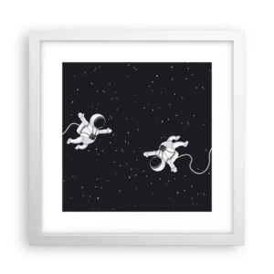 Póster en marco blanco - Danza cósmica - 30x30 cm