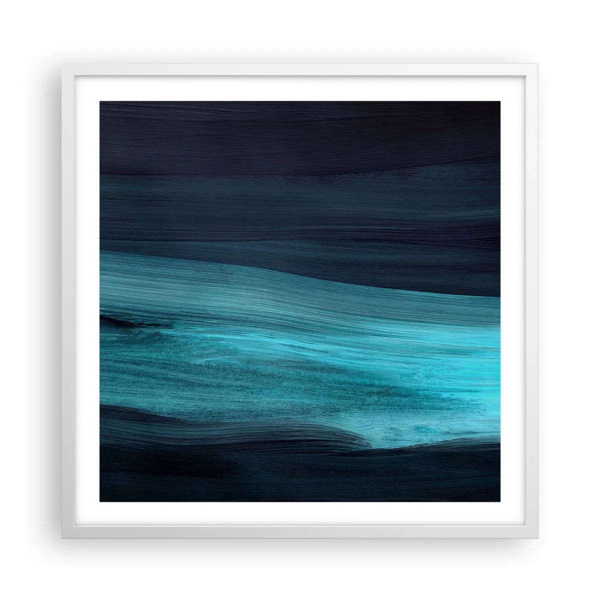 Póster en marco blanco - Nadar con la corriente - 60x60 cm