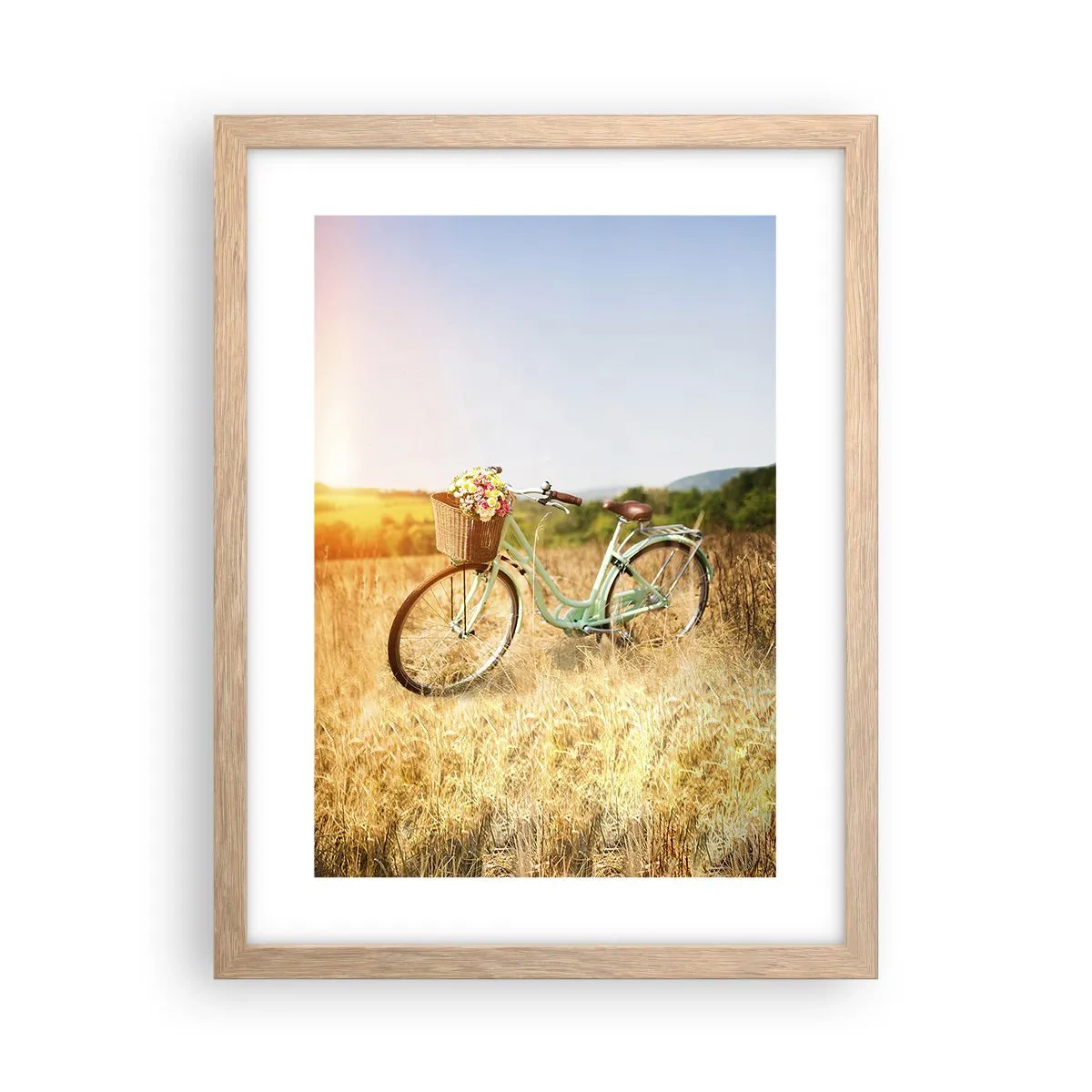 Póster en marco roble claro - Me quedaré aquí un tiempo - 30x40 cm