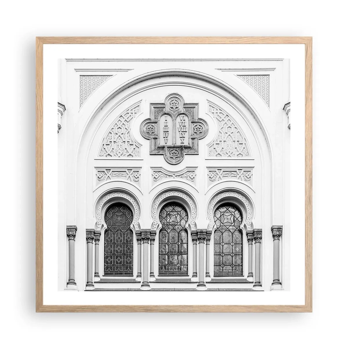 Póster en marco roble claro - En la frontera de las culturas - 60x60 cm