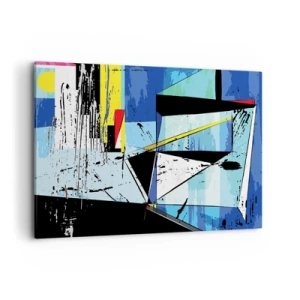 Cuadro sobre lienzo - Impresión de Imagen - Composición geométrica abstracta en colores vivos. - 120x80cm - Mirando el mundo desde un ángulo distinto - Decoración de pared moderna para salón y dormitorio ARTTOR