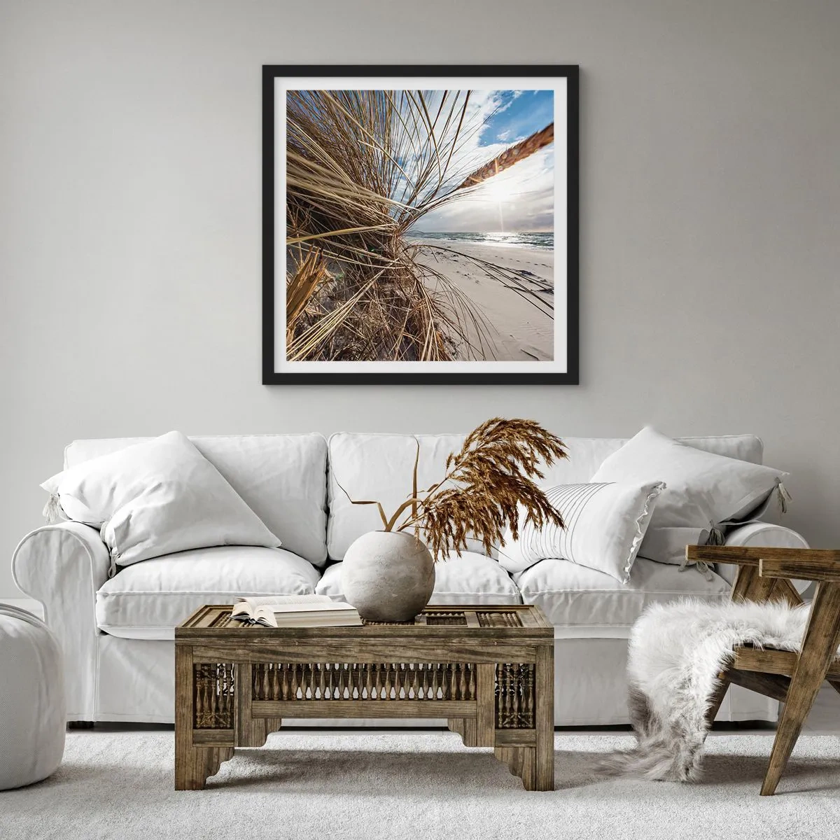 Póster en marco negro - Una reunión de los elementos - 30x30 cm