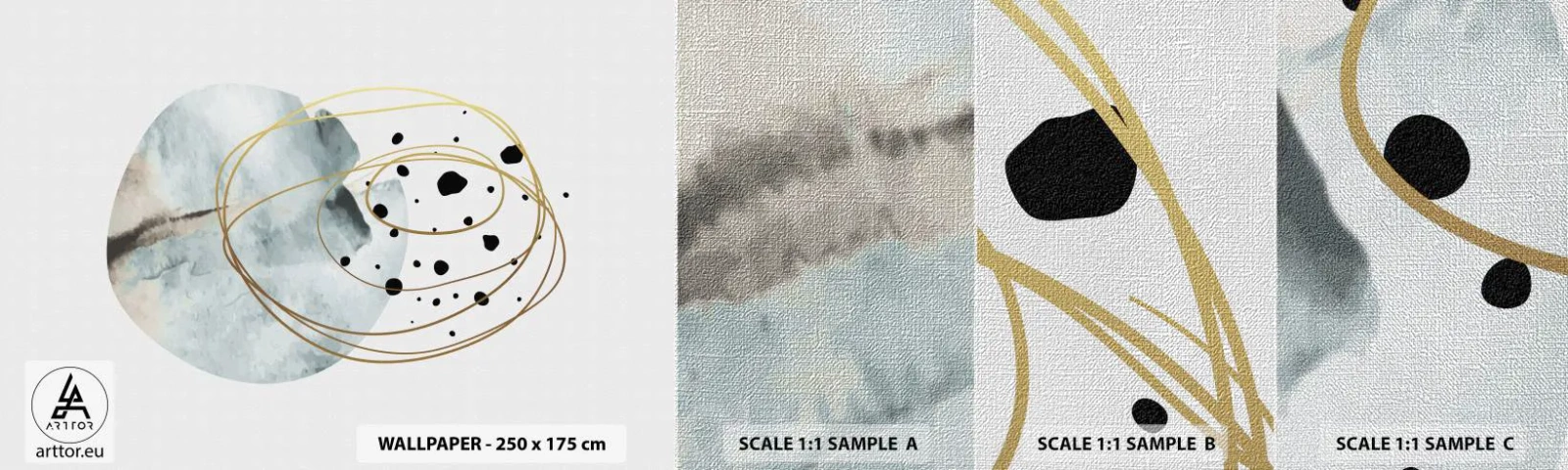 Muestra de fotomural Premium Canvas - El concepto del espacio - Abstracción, Pedazo, Patrón moderno - 100x30 cm