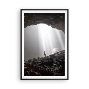 Póster en marco negro - Gruta luminosa - 61x91 cm