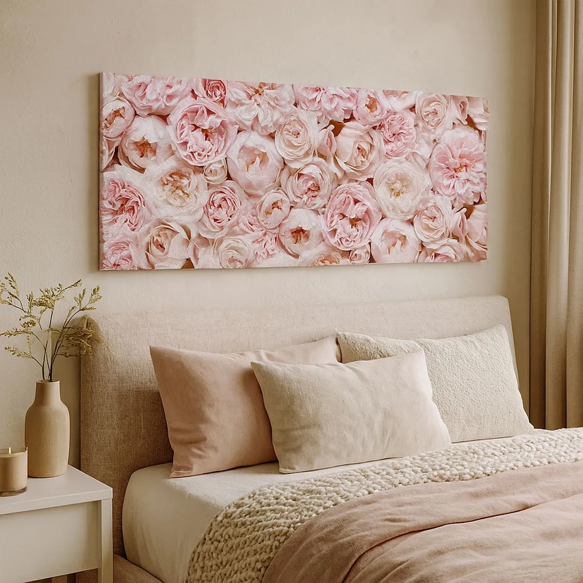 Cuadro sobre lienzo - Impresión de Imagen - Salpicado de rosas - 100x40 cm