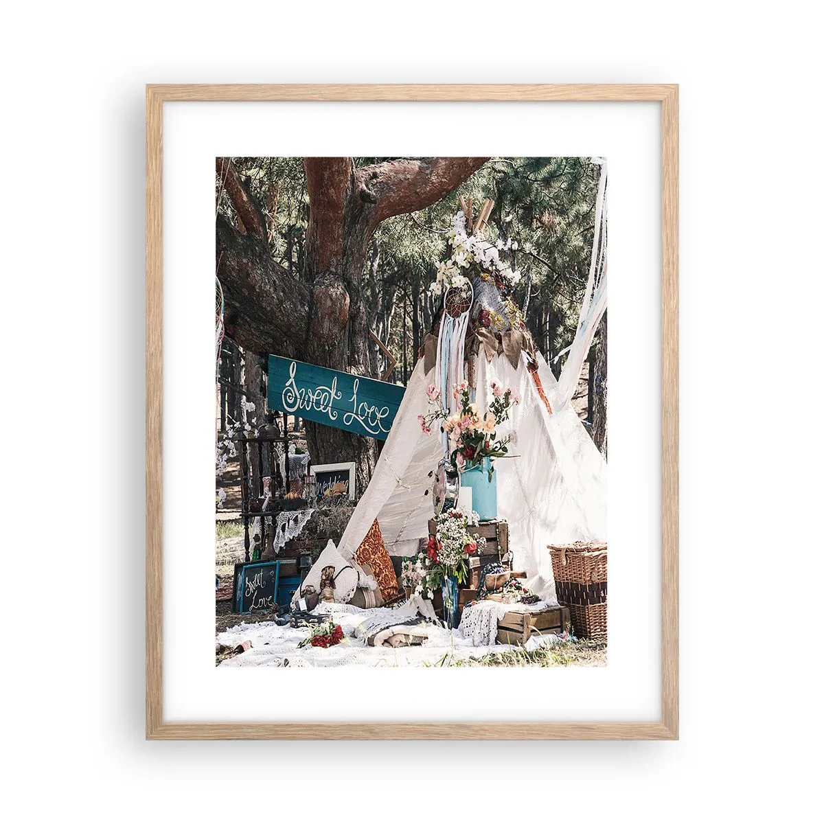 Póster en marco roble claro - Amor exótico - 40x50 cm